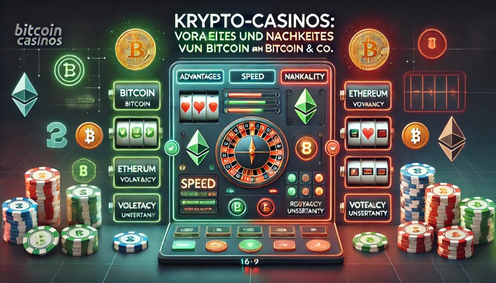 DALLE 20250327 133007 A visually modern and balanced 169 banner image for a blog post titled KryptoCasinos Vorteile und Nachteile von Bitcoin Co Crypto casinos Pr Umsonst Slots